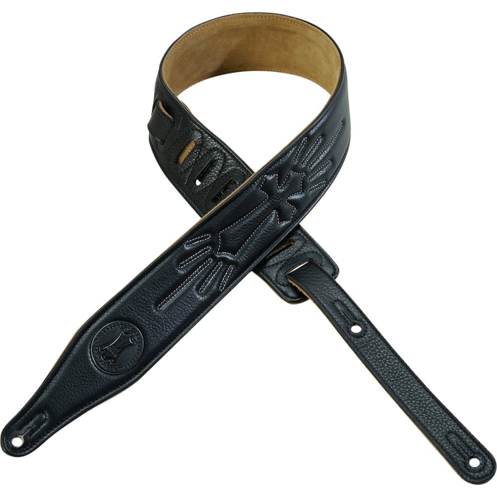 Levy's Leathers M7GP-BLK 2 Garment Leather Guitar Strap, Black